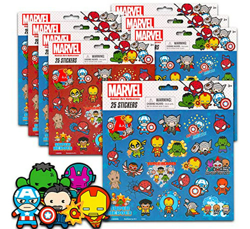 Stickers Avengers Para Niños: 200 Pegatinas Kawaii Marvel 