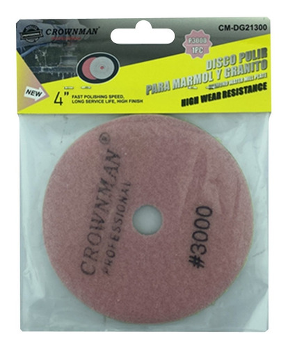 Disco Lija Para Pulir Marmol Granito 4 Pulgadas Crownman