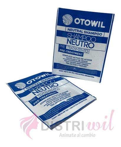 Imagen 3 de 6 de Shampoo Neutro Pre Tratamiento Antioxidante Otowil Caja X48u