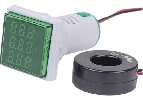 Voltímetro Amperimetro Hz Digital Cuadrado Baw