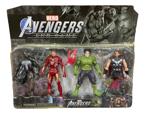 Muñecos Avengers X4 Personajes Blister Flash Hulk