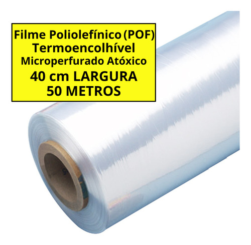 Bobina Filme Poliolefinico Termoencolhível 40 Cm - 50 Metros