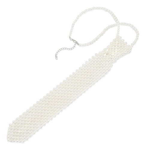 Collar De Perlas De Imitación Corbata Joyería Cadena