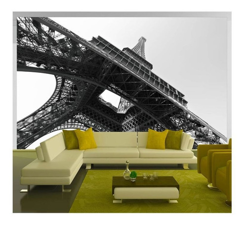 Adesivo De Parede Paris Eiffel Preto Branco 3d 12m² Ncd153