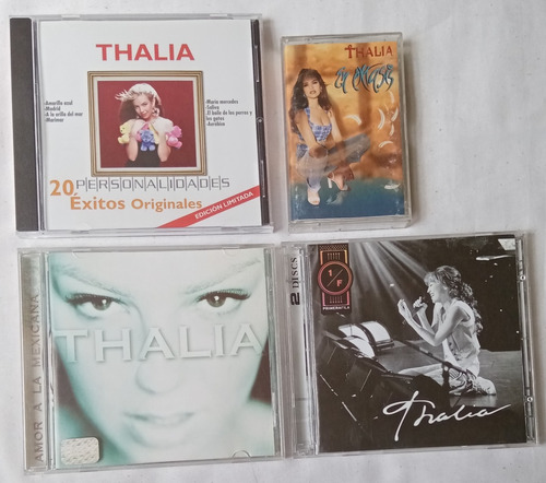 Thalia. Lote De 4 Discos Cd + 1 Cassette + 1 Dvd. 