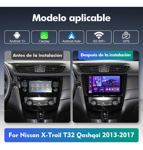 Para Estéreo 1+32g Nissan Qashqai X-trail 2013-2020 Gps Wifi