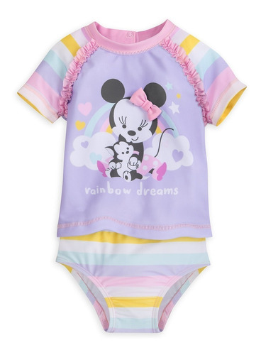 Vestido De Baño De Dos Piezas Para Bebé Minnie Mouse Disney