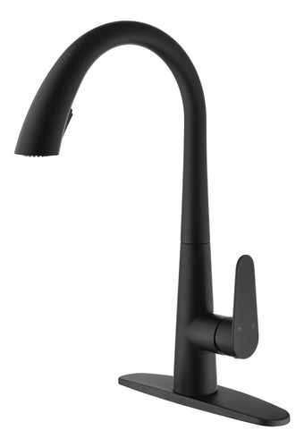 Grifo Fregadero Cocina Arco Alto Color Negro Mate Solo Tr