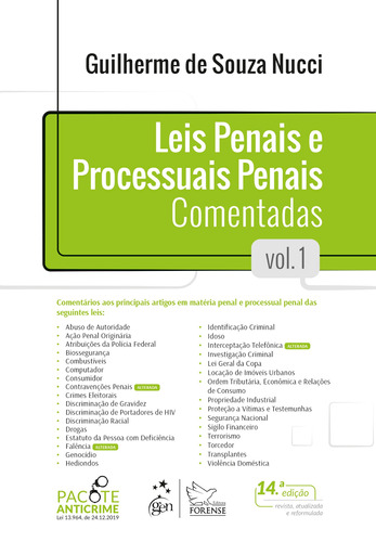 Leis Penais e Processuais Penais Comentadas - Vol. 1, de Nucci, Guilherme de Souza. Editora Forense Ltda., capa mole em português, 2021