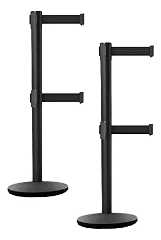 Ccow Set 2 Barrera Retractil Doble, Base Hierro Fundido, Irb