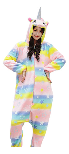 Pijama Disfraz Mameluco Unicornio Glitter Plush Abrigado 