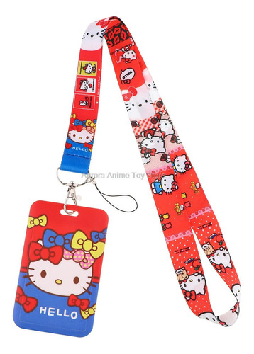 Lanyard Hello Kitty Cinta Colgante + Portacredencial Kawaii