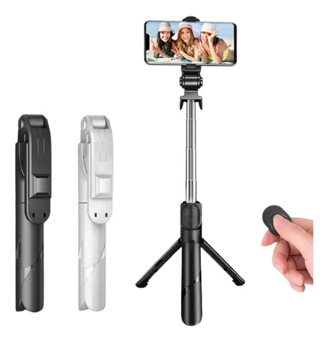 Bastão Selfie Celular 360º Controle Bluetooth Tripé 3 Em 1 Cor Branco