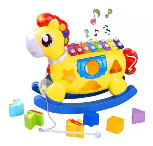 Huanger Caballo Xilofon Musical Didactico Y Mesedor+18 Meses