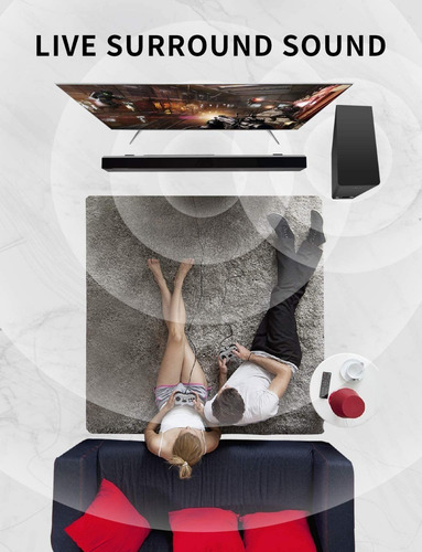 Imagen 2 de 10 de Parlante Para Tv Aiwa 2.1 Con Subwoofer Inalambrico Home