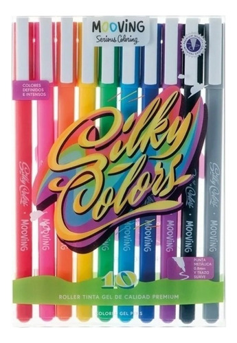 Roller Gel Mooving Silky Colors  X10 Unidades 