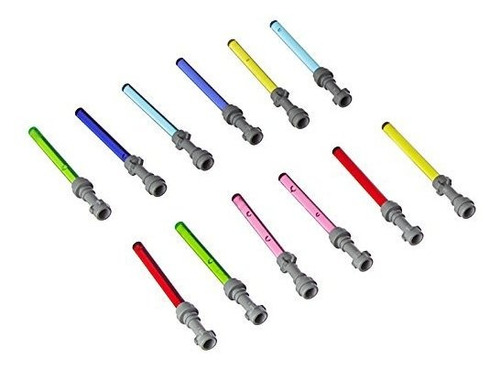 Lego Star Wars Lightsaber Lote De 12 Gray Hilt Purple, Pink,