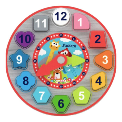 Reloj Cubo Didactico De Madera Apilable J Adore Color Multicolor