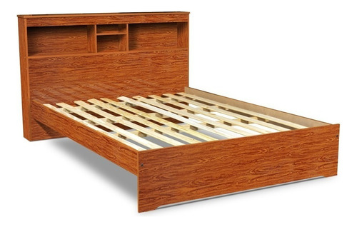 Cama tradicional/temática Ricchezze Ecopack 2 plazas color caoba fabricada en madera