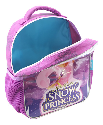 Mochila Espalda 14 Pulgadas Snow Princess Color Rosa Diseño de la tela Lisa