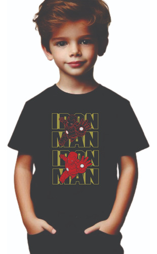 Playera - Niño - Iron Man Avengers Super Heroes Caricatura