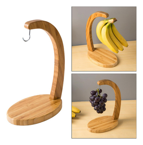 W Bambú Banana Árbol Colgador Gancho Soporte Base De Comedor
