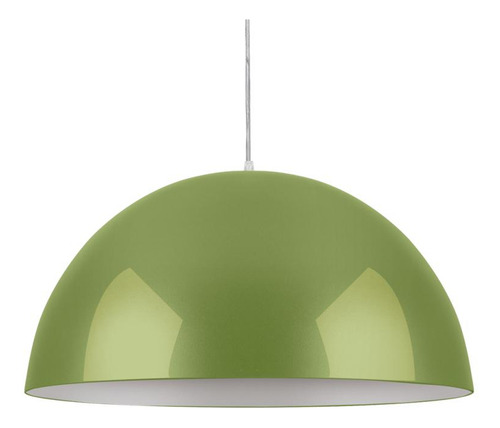 Luminária Pendente Alumínio 40w E27 Aquarela Meia Lua Ø40cm Estrutura Verde (brilhante)
