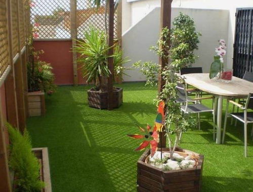 Imagem 5 de 8 de Grama Sintetica Artificial - Externa Jardim Impermeável 1m²