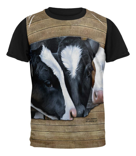 Queens Of The Dairy Farm Cows All Over - Camiseta Con Espald