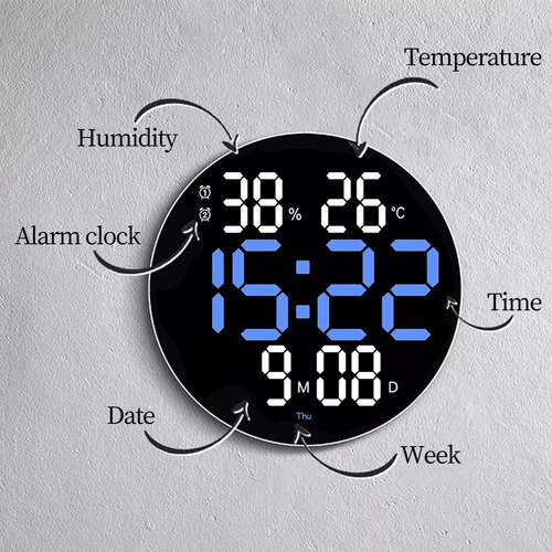 Reloj De Pared Led Moderno Digital Circular