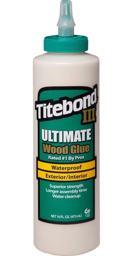 Pegamento Titebond Iii Ultimate Wood Glue Para Madera 16 Oz