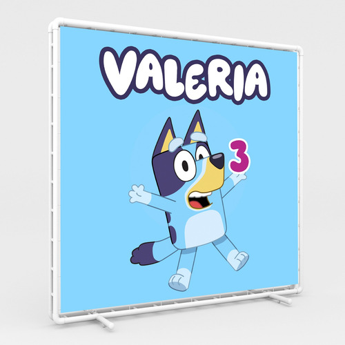 Lona 1.5x 1.5 Mts Personalizada Fiesta Cumpleaños Personaje Bluey
