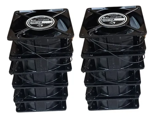 Pack X2 Cooler Fan 120mm Turbina Cable Ficha 220v Ruleman 4p