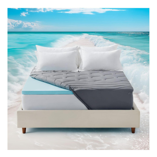Sleep Zone Cubrecolchón De Espuma Viscoelástica, Funda Refre