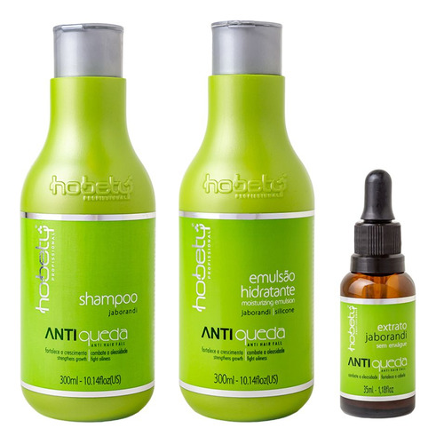 Kit Antiqueda Hobety Shampoo 300ml+emulsão 300ml+loção 35ml