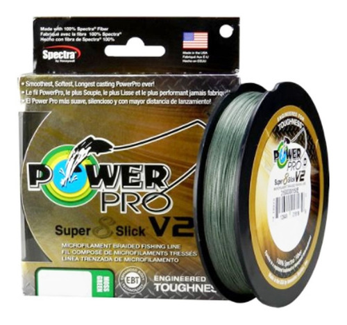 Linha Multi Power Pro Super 8 Slick V2 135 m, 0,19 mm - 15 libras, color verde-oscuro