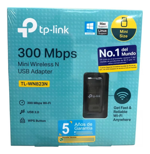 Adaptador Mini Usb Inalambrico N 300mbps Tplink Tl-wn823n