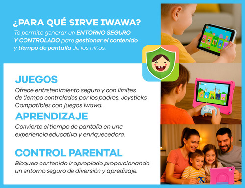 Tablet T-go Kids 8 Android 14 Con 2 Joysticks 4gb Ram 64gb Realidad Aumentada Funda Antigolpes Color Rosa Control Parental App Educativas Wifi Infantil Segura Divertida