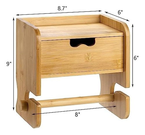 Soporte De Papel Higiénico De Bambú, Soporte De Pared Para R
