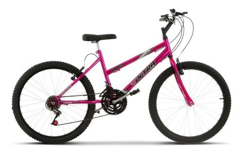 Bicicleta Bike Com Aro 24 Feminina Chrome Line 18 Marchas Cor Pink