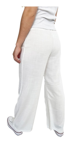 Imagen 2 de 9 de Pantalon Palazzo Lino Blanco