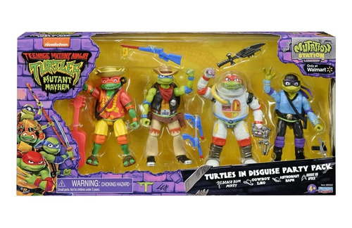 Tortugas Ninja Mutantes Mayhem Set 4 Figuras Con Disfraz