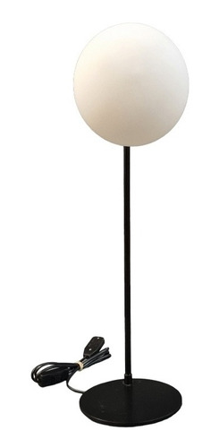 Lampara De Piso Negro Globo Esfera Vidrio Altura 52cm