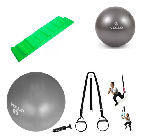 Studio Pilates Fit Ball 65 E Trx E Overball E Faixa Elástica