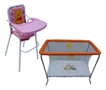Comprar Corralito Plegable Red Panal + Sillita De Comer - Combo Bebe