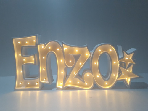 Imagen 2 de 8 de Nombres Iluminados 7 Letras 15cm Polyfan Cartel C/luz Led
