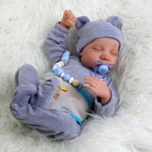 Bebes Reborn Silicon Levi Juguetes Niñas Recien Nacido 43 Cm