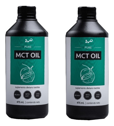 Mct Oil X 475 Ml  Keto Vegan Gmo Free  Origen Alemania X2