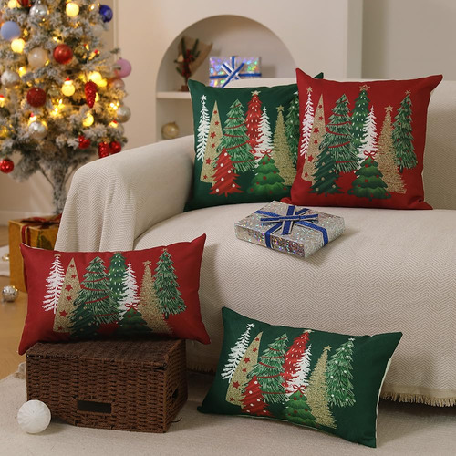 Juego De 2 Fundas De Almohada Navideñas 45 X 45 Cm