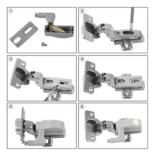 10 Unidades Luz Led Para Encaixe Dobradiça De Pressão 12v